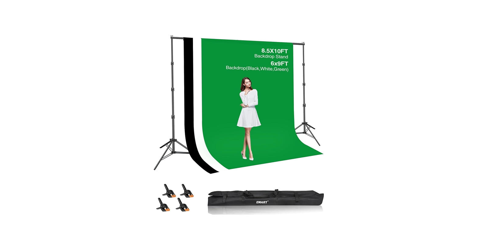 Black and green backdrops